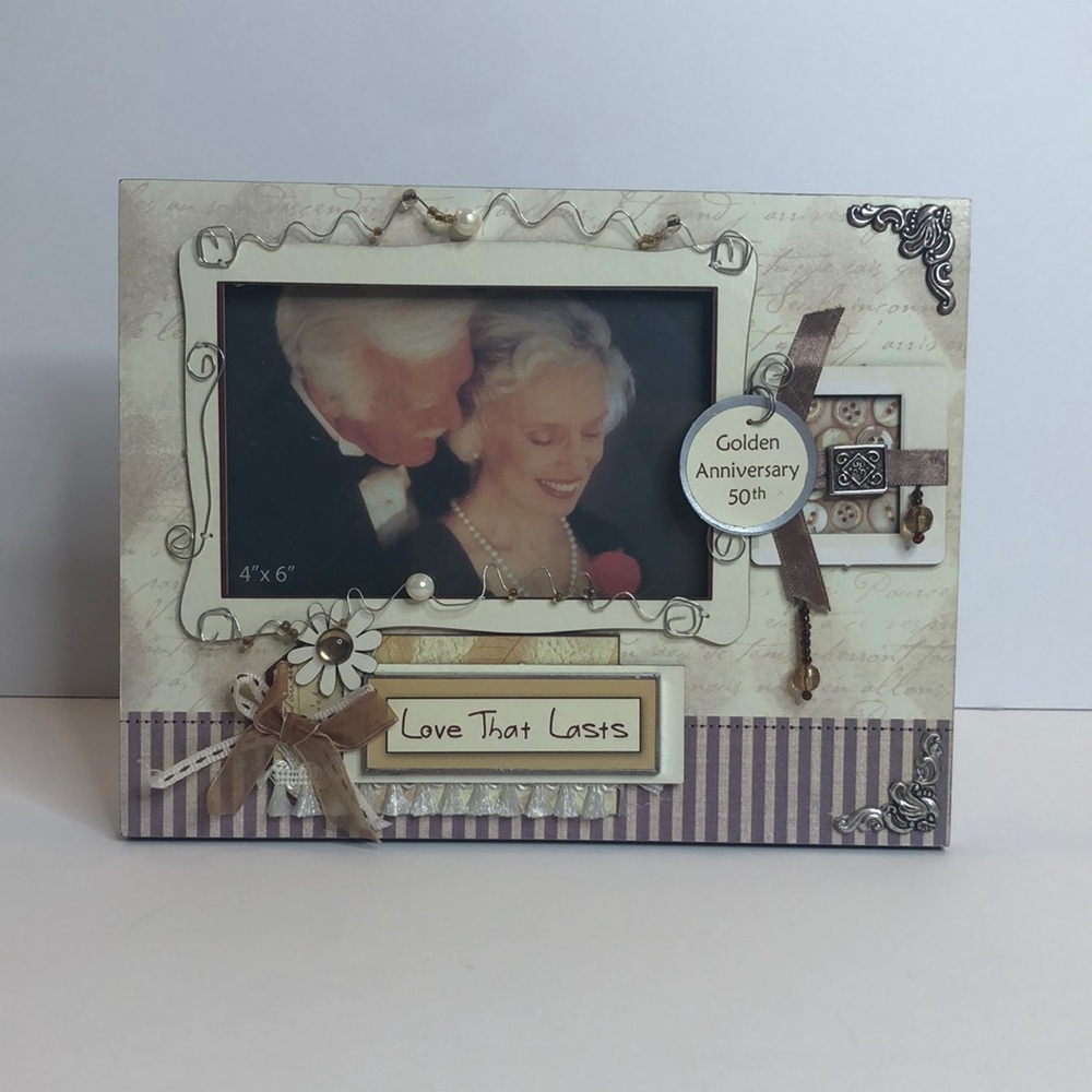 NEW Elegant Golden Anniversary Photo Frame, 50th Anniversary